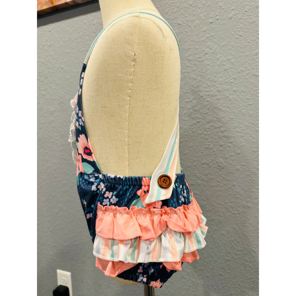 Wellington Designs Navy & Pink Bubble Romper, Sz 18/24 NWT - Picture 4 of 7